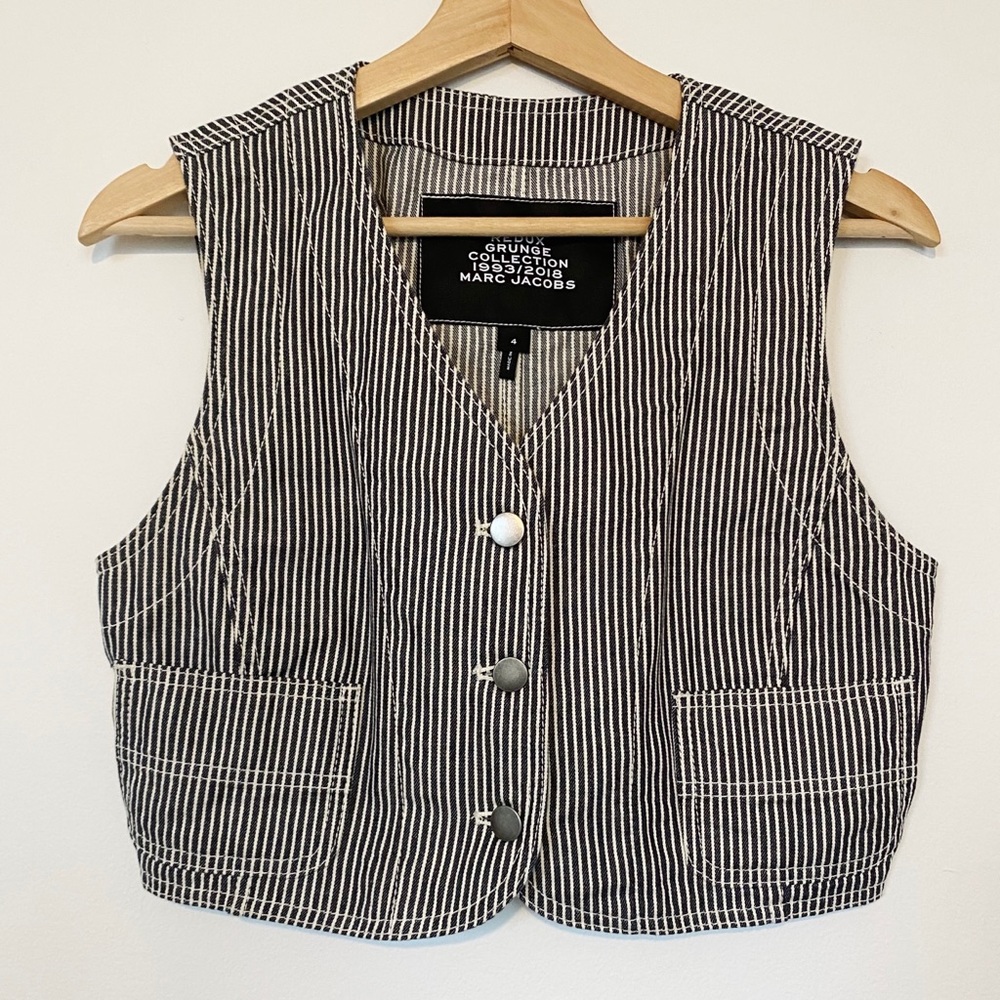 Bobby-striped Crosshatch Crop Vest